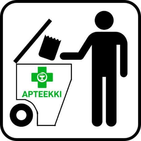 lajittelujae lääkejätteen sisällä.