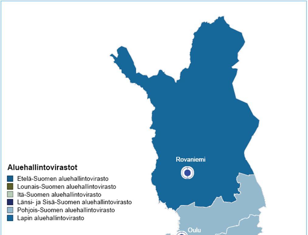 Suomessa on kuusi aluehallintovirastoa Manner-Suomessa