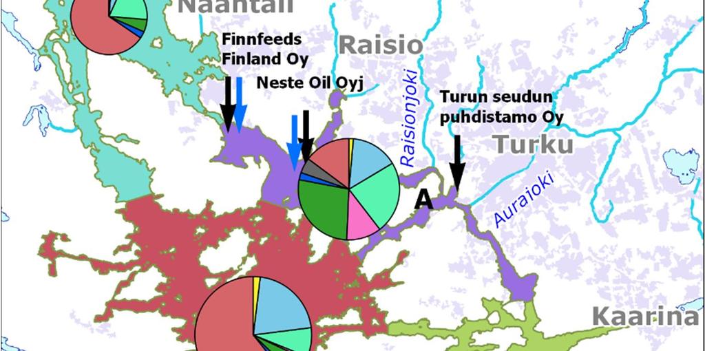 Aurajokisuun lähialuetta lukuun ottamatta yksikkösaalis (g) on laskenut kaikilla muilla osa-alueilla. Kuva 3.