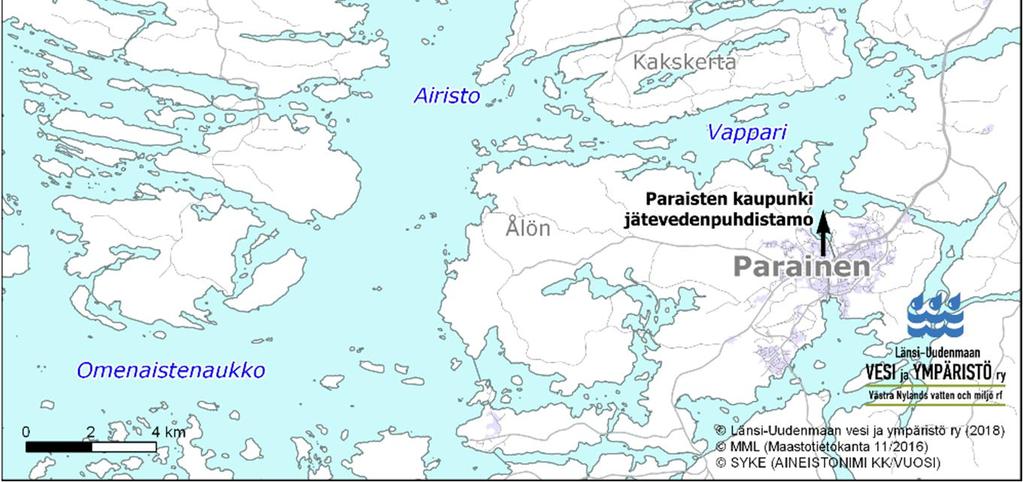 Merialueen purkupaikoille vuonna 2017 johdettujen puhdistettujen jätevesien välitön biologinen hapenkulutus oli BOD 7ATU :na mitattuna yhteensä noin 140 tonnia, fosforikuorma 5,4 tonnia ja