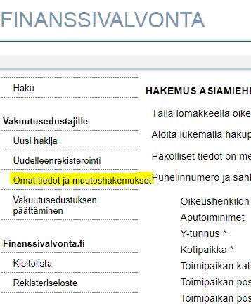 1 (8) Siirtymäajan tietojen päivittäminen autoliikkeet ja muut sivutoimiset asiamiesyhtiöt Laki vakuutusten tarjoamisesta (234/2018, jäljempänä LVT) astui voimaan 1.10.