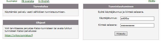 Seuraavaksi allekirjoitat hakemuksen antamalla Katso-käyttäjätunnuksen ja salasanan. Allekirjoituksen jälkeen saat kuittauksen. 3.