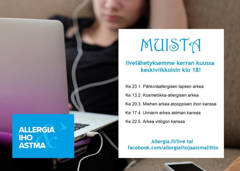 Jäsentietojen ja Allergia, Iho & Astma lehden tilaukset, muutokset, peruutukset lehden Palvelukortilla tai ilmoita