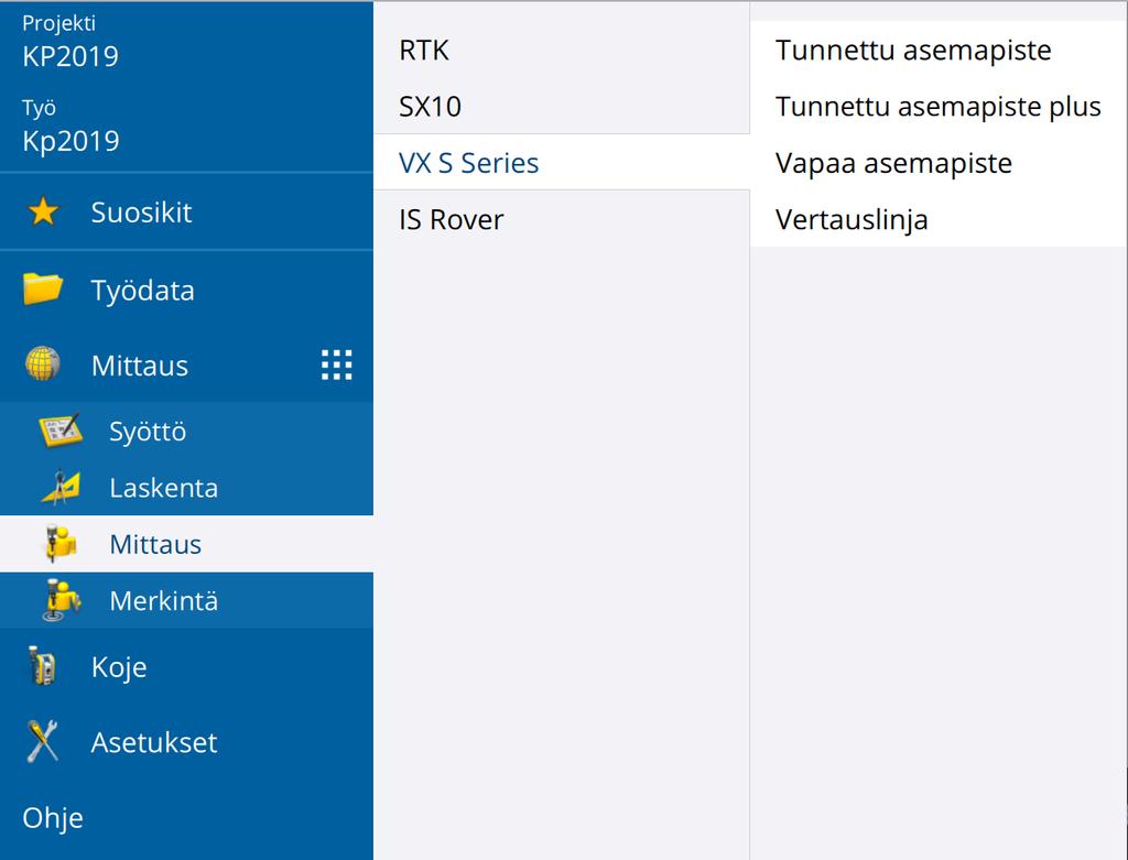 Orientoi laite Mittaus VX & S Series Vapaa asemapiste