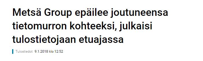 Taustaa Tietoturvariskeistä on tullut yrityksissä arkipäivää.