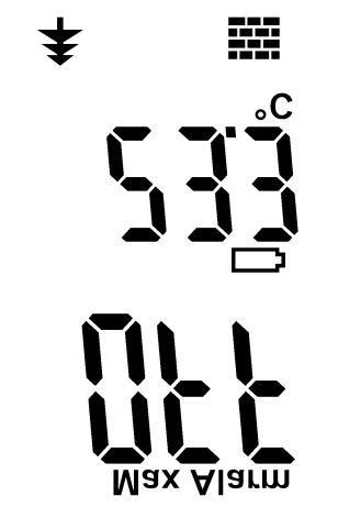 pidossa: Valmiina mittaukseen Lämpötila C Lajin symboli Lajin