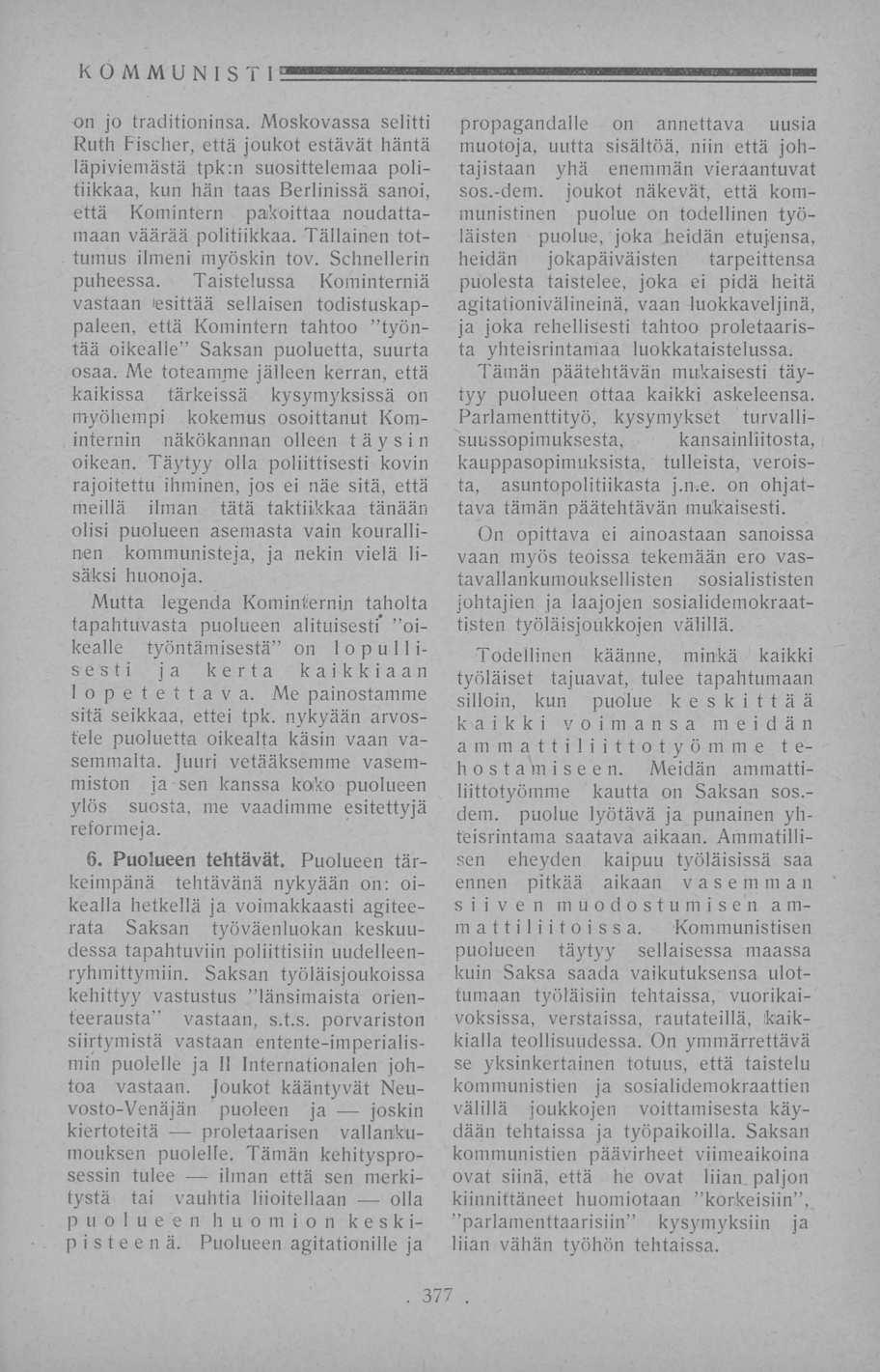 KOMMUNISTI on jo traditioninsa.