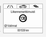 Varoitustoiminto Hälytystoiminto voidaan kytkeä päälle tai pois liikennemerkkien tunnistussivun asetusvalikossa.