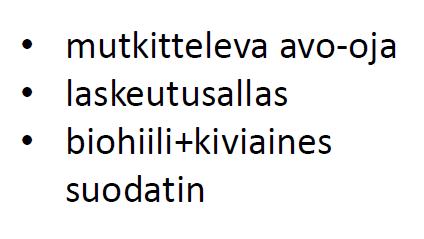 hulevesien puhdistamiseen.
