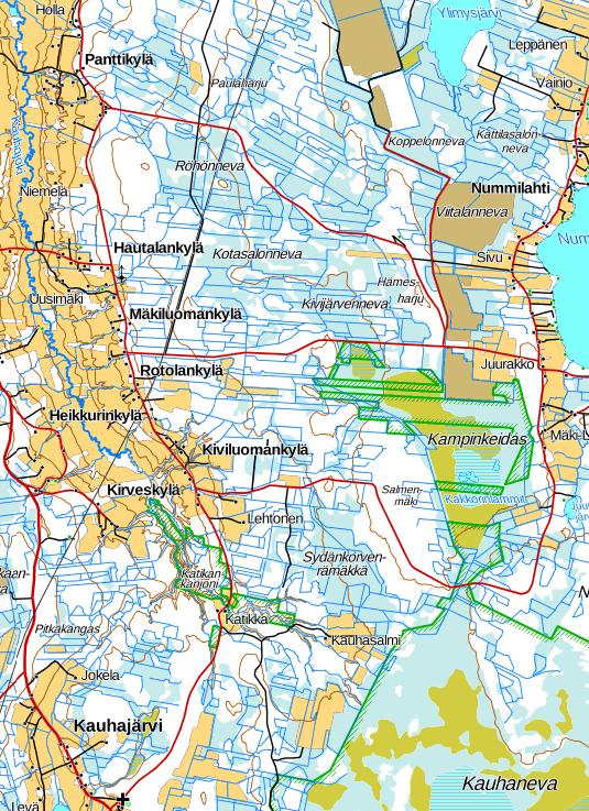 vaateliaisuus (2) suo-ojitusten määrä (3) ekologiset