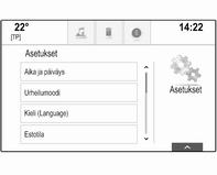 Vastaavissa alavalikoissa voidaan muuttaa seuraavia asetuksia: Ajoneuvo Ilmastointi ja ilmanlaatu Automaatt. tuulettimen voimakkuus: Muuttaa ohjaamon ilmastoinnin ilmavirtaa automaattisessa tilassa.