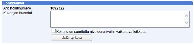 Tämän jälkeen pääset lataamaan röntgenkuvat lähetteen liitteeksi Lisää rtg-kuva - painikkeesta. Järjestelmä antaa lähetteelle yksilöllisen arkistointinumeron.