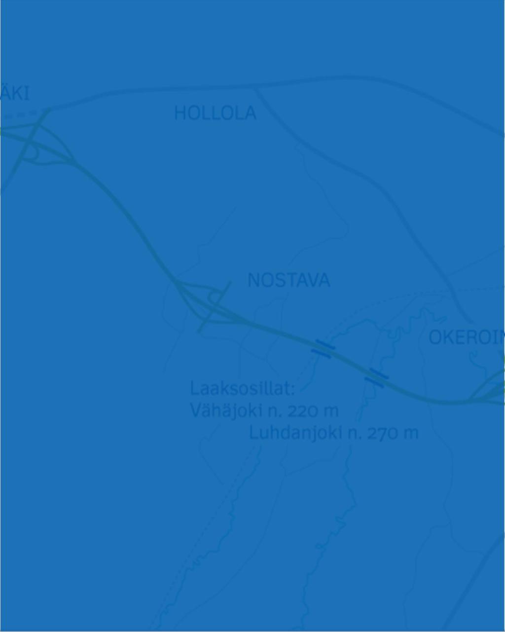 Hanke lyhyesti 13 km uutta valtatietä Soramäki-Okeroinen 2-kaistaa (7,2 km) 100 km/h Okeroinen-Kujala 4-kaistaa (6,2 km) 80 km/h 6 eritasoliittymää: Soramäki, Nostava, Okeroinen, Nikula, Laune ja