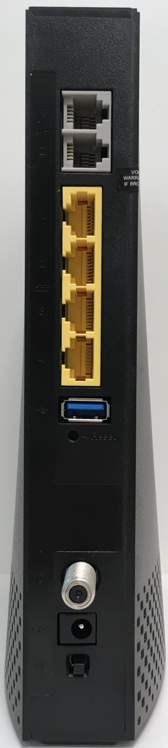 4 2.2 Takapaneeli Phone 1,2 Ei käytössä Ethernet 1-4 Liitännät kiinteille verkkoyhteyksille, esim. pöytätietokone, verkkotulostin, digiboksi jne.