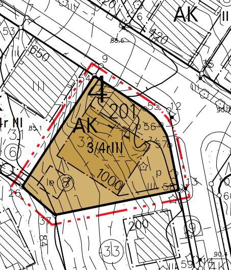 11 Asemakaavan muutoskartta ja merkinnät AK = Asuinkerrostalojen korttelialue
