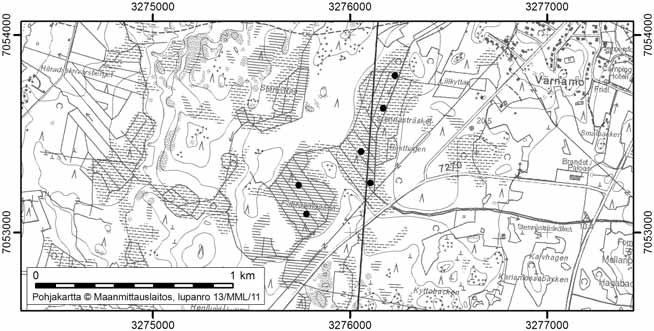 Uudessakaarlepyyssä tutkitut suot ja niiden turvevarat Osa 2 73. Fäbrosmossen Fäbrosmossen (kl. 2321 01, x = 7053,0, y = 3276,0) sijaitsee noin 2 km Uudenkaarlepyyn keskustasta etelään.