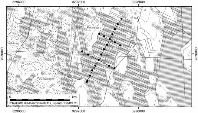 Uudessakaarlepyyssä tutkitut suot ja niiden turvevarat Osa 2 110. Finängen Finängen (kl. 2312 09, x = 7035,9, y = 3297,4) sijaitsee noin 29 km Uudenkaarlepyyn keskustasta kaakkoon.