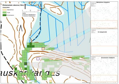 Metsäpeitteisyyden arvioinnista voi jatkaa edelleen rakenteeltaan hyvien riistametsien määrän arviointiin. Tällöin tarkasteluun lisätään metsien kerroksellisuuden määrä ja sekametsäisyyden voimakkuus.