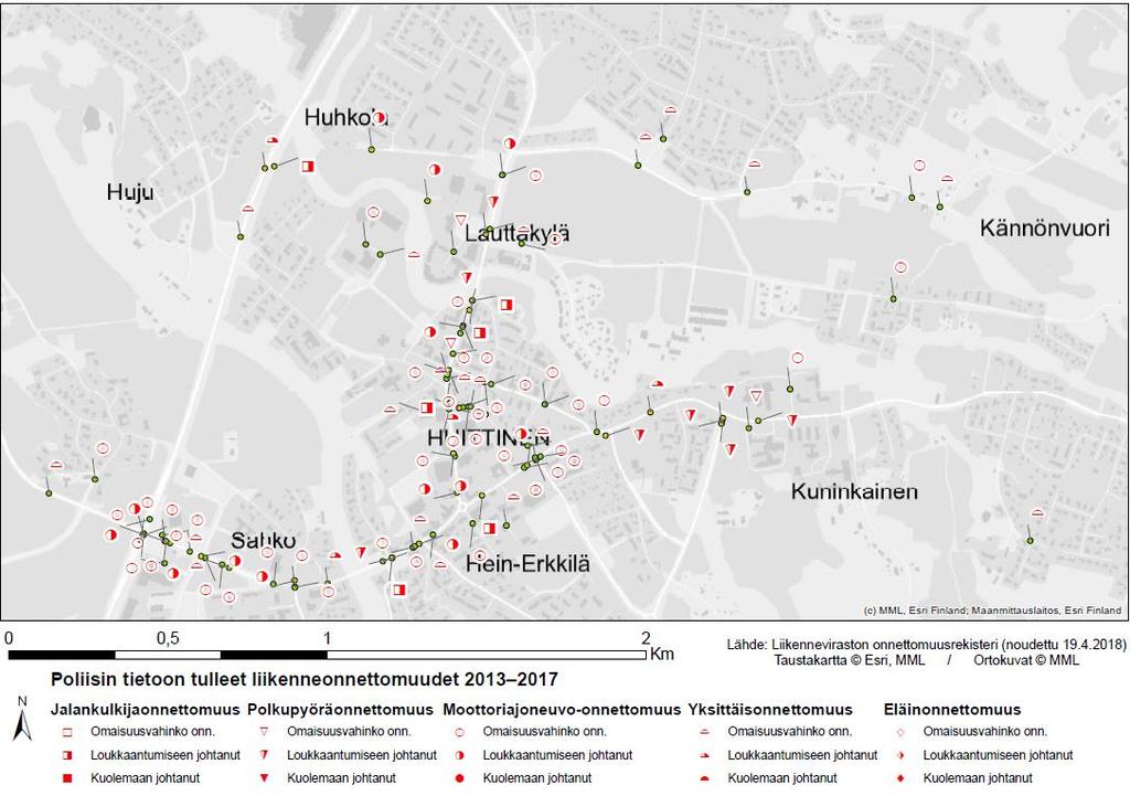 LIIKENNE- ONNETTOMUUDET Huittisten alueella liikenneonnettomuudet keskittyvät Risto Rydin kadulle sekä Lauttakyläntielle.