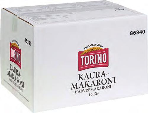 86340 Torino Kauramakaroni 10 kg Lava: FIN 30 ltk KESKIMÄÄRIN/100 G 1450 kj 350 kcal 3,5 g 0,7 g 65 g 2,9 g 6g 13 g 1. Sekoita munakasmassan aineet hyvin keskenään.