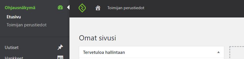 Toimijakortin julkaiseminen Toimijakortin tietoihin pääset sivun yläkulmassa olevassa toimijan perustiedot -linkistä Täytä kaikki kohdat huolellisesti (Toiminnan kuvaus sekä