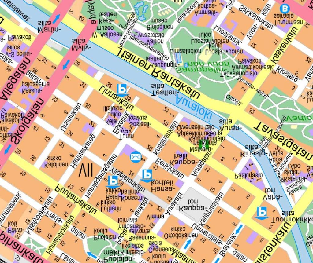 sr-3 Suojeltava rakennus. Historiallisesti, kaupunkikuvallisesti ja rakennustaiteellisesti arvokas rakennus, jonka ominaispiirteet tulee korjaus- ja muutostöissä säilyttää.