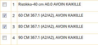 Esimerkki 2: Haluan kisata Patella 80 cm -luokassa. Muita toiveita minulla on Rumba ja Osku (60 cm). Lisäksi haluaisin mennä lisästartin Ruulla ristikko - 40 cm -luokassa.