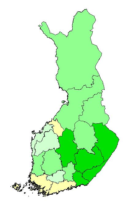 Metsäteollisuus on oleellinen osa maakuntien elinvoimaisuutta Metsäteollisuuden osuus tehdasteollisuuden bruttoarvosta Prosenttiosuus 2017 Metsäteollisuus ry:n jäsenyritysten toimipaikat Suomessa Top