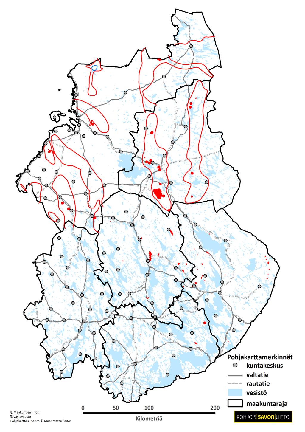 Pohjois-Savo ja muut maakunnat, kaivokset maakuntakaavassa