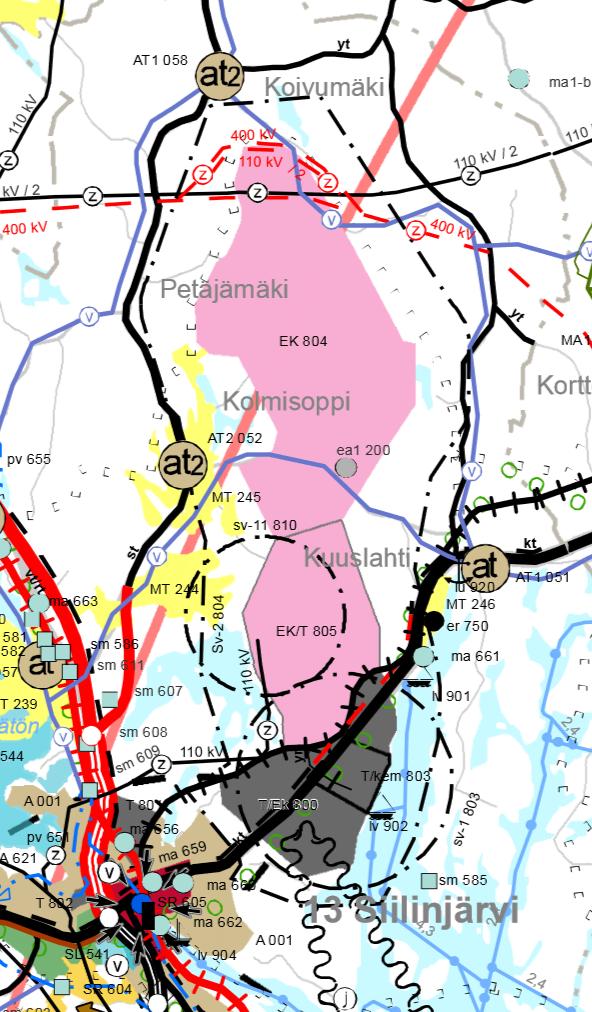 pienempänä Selvitysalue YARA:n ja taajaman väliin lisättiin asukaspalautteen perusteella luonnosvaiheen jälkeen