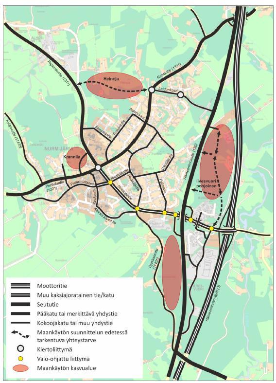 5.3.2019 94(112) joiset alueet ja Härkähaanmäen eteläiset alueet. Heinojan alueen asukasmäärän kasvaessa on mahdollista järjestää alueelle joukkoliikennettä.