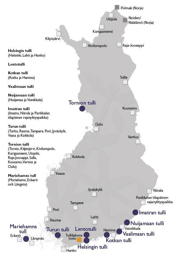 Henkilöstö ja tullitoimipaikat Tullissa työskenteli vuoden 2017