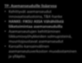 liikkumisvyöhykkeiden solmupisteinä, muuntojoustavat asemanseudut Kansallis-kansainvälinen asemanseutuverkoston muodostaminen ja ylläpito.