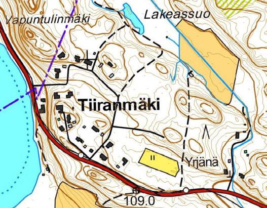 8 Kuva 5. Tiiranmäen topografia. 3.2 Maa- ja kallioperä Päijät-Hämeen yleisin maalaji on moreeni, joka on jääkauden muodostamaa maa-ainesta.