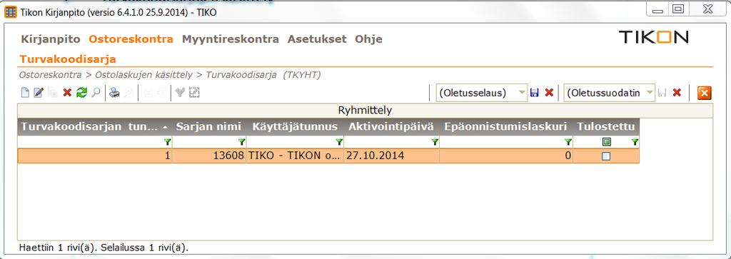 Toukokuu 2015 4 (9) 1. Turvakoodisarjojen käsittely Yksittäismaksuissa käytetään turvakoodisarjoja.