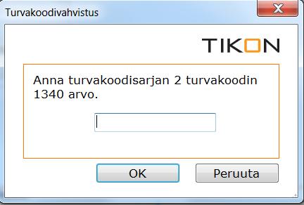 Toukokuu 2015 8 (9) Tallennus kysyy tallentajan omasta turvakoodisarjasta kaksi turvakoodia. Tämän jälkeen turvakoodisarja pitää ensin aktivoida Aktivoi -painikkeesta.