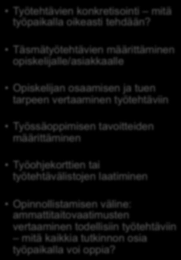 Opiskelijan osaamisen ja tuen tarpeen vertaaminen työtehtäviin