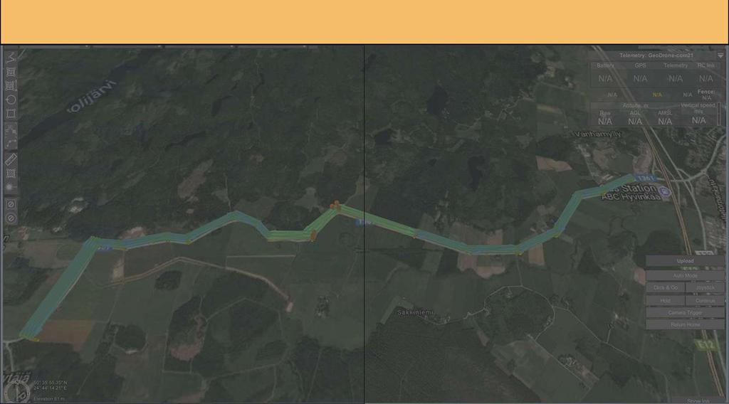 Työnkulku Työn kulku: laserkeilauspistepilvi Lentojen suunnittelu Videodronen Groundstation v. 2.