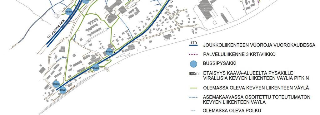 13 Lohjanharjuntiellä (vt 25) noin 300-400 metrin kävelyetäisyydellä on joukkoliikenteen pysäkit, mutta ne palvelevat lähinnä kaukoliikennettä, eikä vuoroja