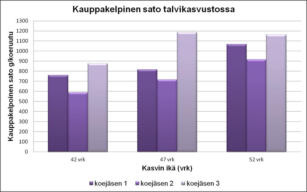 71 heni viimeisellä sadonkorjuukerralla. (Kuvio 22.