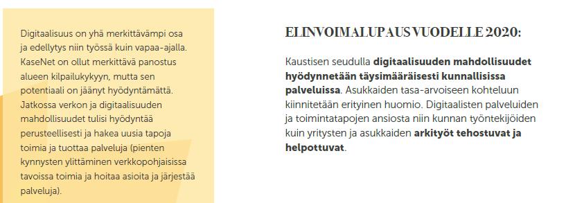 Esimerkki 4: Kaustisen seudun elinvoimaohjelma