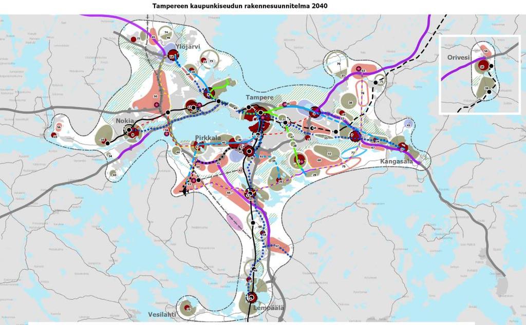 Rakennesuunnitelma 2040 ja MAL-sopimus Kuntayhteistyötä ohjaa strategian lisäksi kaupunkiseudun valtuustojen 2015 hyväksymä Rakennesuunnitelma 2040.