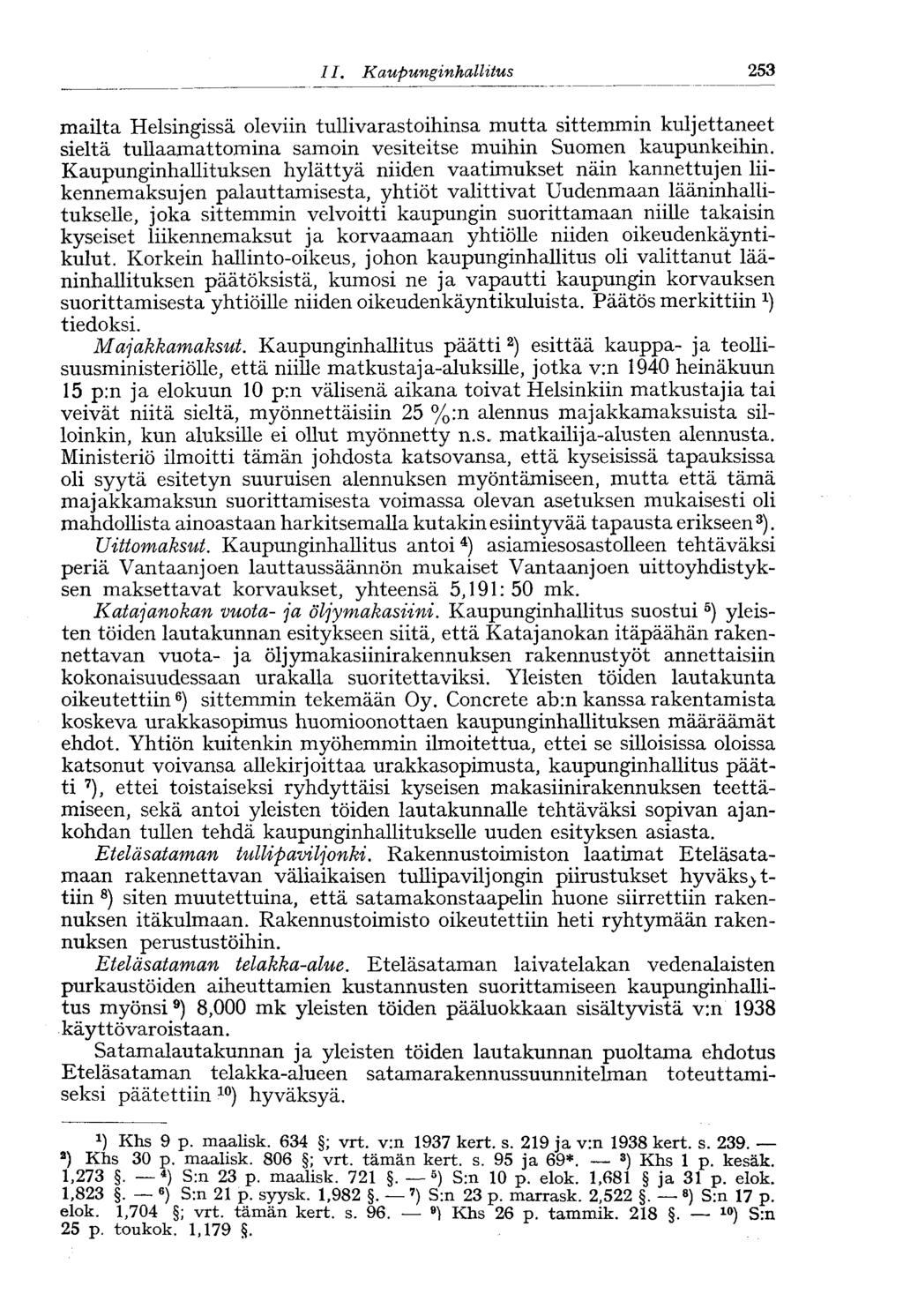 25311.Kaupungin hallitus mailta Helsingissä oleviin tullivarastoihinsa mutta sittemmin kuljettaneet sieltä tullaamattomina samoin vesiteitse muihin Suomen kaupunkeihin.