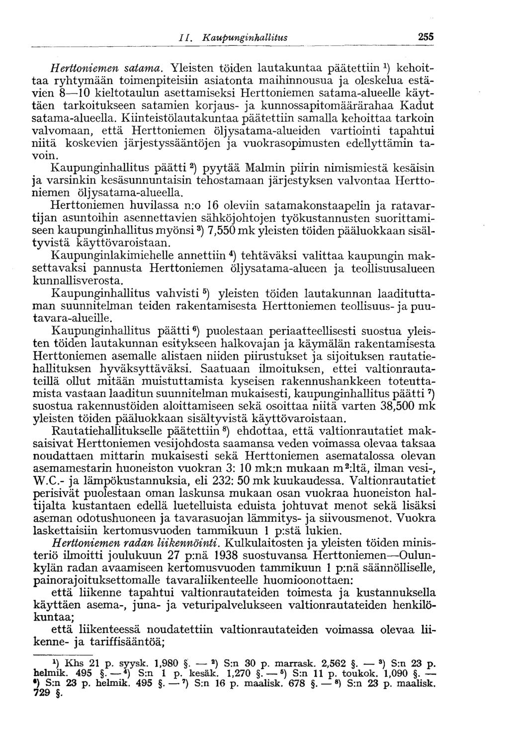 25511.Kaupungin hallitus Herttoniemen satama.
