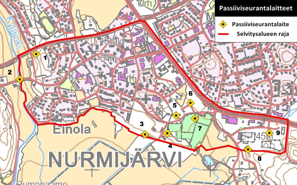 Detektorit vietiin ennen kartoituskierroksen alkua maastoon ja niiden annettiin olla paikoillaan koko kartoitusyön.