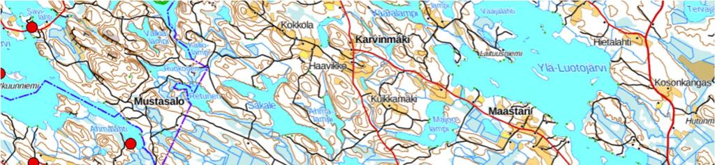 20 Maanmittauslaitoksen Paikkatietoikkunan mukaan Kuonanjärven valuma-alueella on muinaisjäännöksiä tai kulttuuriperintökohteita (kuva 5).