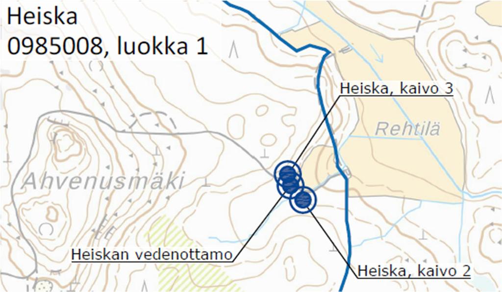 FCG SUUNNITTELU JA TEKNIIKKA OY RAPORTTI 22 5.7 Heiska 0985008 Heiskan pohjavesialueen kokonaispinta-ala on 1,43 km 2. Varsinaisen muodostumisalueen pinta-alaa ei ole määritetty.