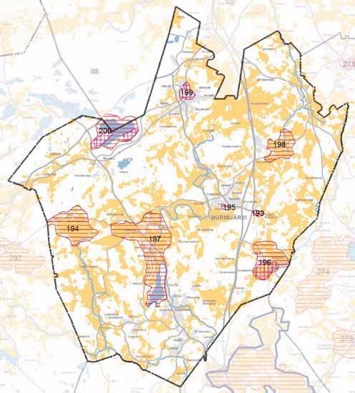 NURMIJÄRVI Maakunnallisesti arvokas kulttuuriympäristö Valtakunnallisesti merkittävä rakennettu kulttuuriympäristö (RKY) Kuntaraja Valtakunnallisesti arvokas maisemaalue Pelto Taajama 1:200 000 0 2 4
