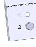 Seuraavaksi terä käännetään ja kiinnitettään reikään 2 (kuva 6) ja viimeiseksi reikään 1 (kuva 7). Skärets utstickande längd från stommen bör vara 15 mm 45 mm.