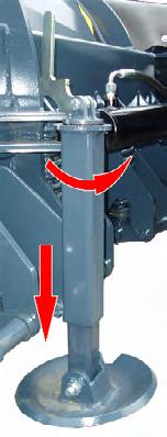 Vid vridning moturs, sänks tallriken (bild 9). Justeringen är låst när spaken svängs i läge enl. bild 10. Plows legs are adjusted from the lever shown in the pictures 8 & 9.